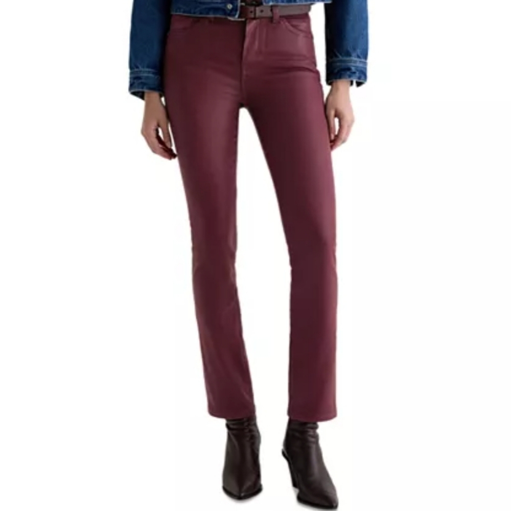 AG Mari Mid Rise Straight Coated Jeans In W Asinery Sz 28